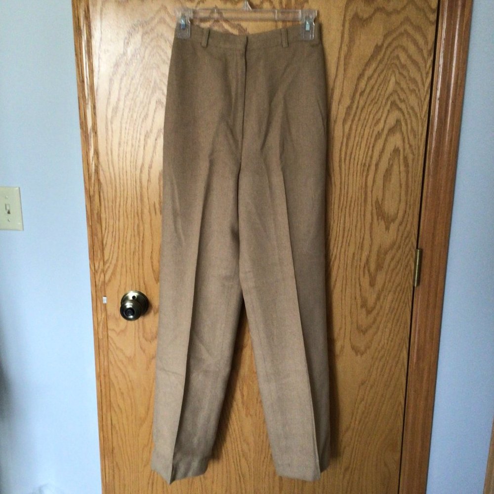 Pan-her - Vintage fully lined tan wool mix trousers